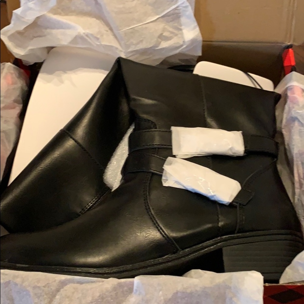 Knee length black boots